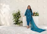 Azure Blossom Printed Lawn Suit - Image 3