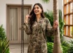 Earthy Taupe Vintage Floral 3-Piece Lawn Suit - Image 3