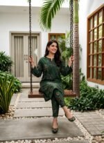 Emerald Vine Tapestry 3-Piece Lawn Suit - Image 3