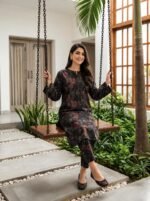 Noir Rose Tapestry 3-Piece Lawn Suit - Image 2