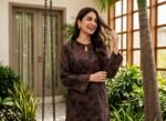 Mocha Roast Marble Leaf 3-Piece Lawn Suit - Image 2