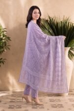 Lavender Bloom 3-Piece Lawn Suit - Image 3