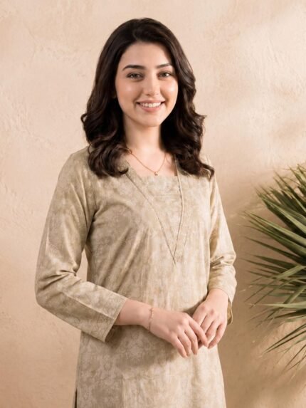 Beige Elegance Printed Lawn Suit