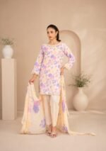 Floral Lavender 3-Piece Lawn Ensemble - Image 2