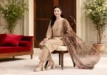 Beige Elegance Tassel Trim 3-Piece Lawn Suit - Image 2