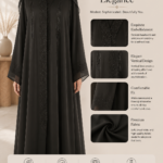 Classic Noir Stone Work Abaya