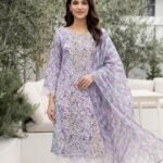 Soft Lavender Whisper 3-Piece Lawn Suit (Design Code: D-5639)