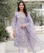 Soft Lavender Whisper 3-Piece Lawn Suit (Design Code: D-5639)
