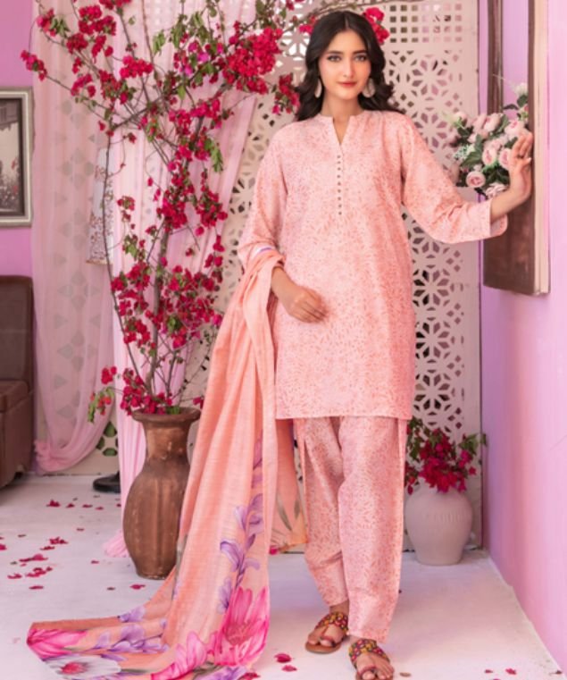 Cora 13 each Floral Bloom 3-Piece Printed Lawn Suit - Image 1
