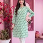 Fresh Mint Arch Print 3-Piece Lawn Suit