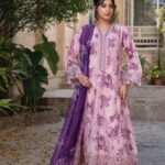 Orchid Blush & Royal Purple 3-Piece Lawn Suit