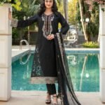 Obsidian Black Cutwork 3-Piece Lawn Suit