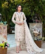 Warm Cream & Rust 3-Piece Lawn Suit