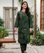 Emerald Vine Tapestry 3-Piece Lawn Suit