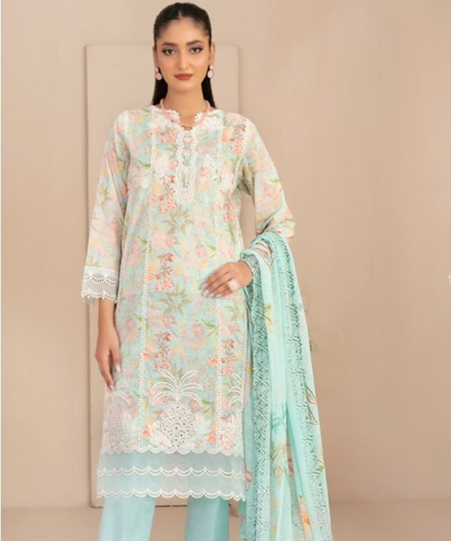 Sheen 5 Mint Garden Printed 3-Piece Suit - Image 1