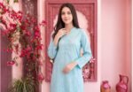 Sky Blue Geometric 3-Piece Lawn Suit - Image 2