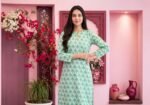 Pistachio Green Floral Lattice 3-Piece Lawn Suit - Image 3