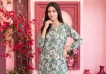 Dusty Teal Floral 3-Piece Lawn Suit - Image 4