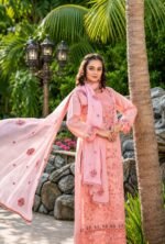 Soft Coral Pink 3-Piece Lawn Suit - Image 2