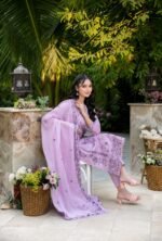 Soft Lilac Embroidered 3-Piece Lawn Suit - Image 3