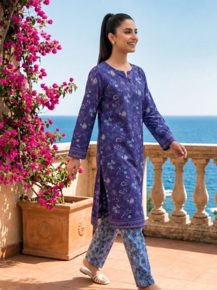 Indigo Ocean Printed 2-Piece Lawn Suit