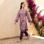 Plum Blossom Printed Lawn Suit