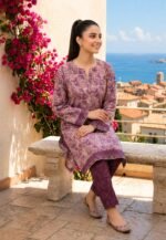 Plum Blossom Printed Lawn Suit - Image 3