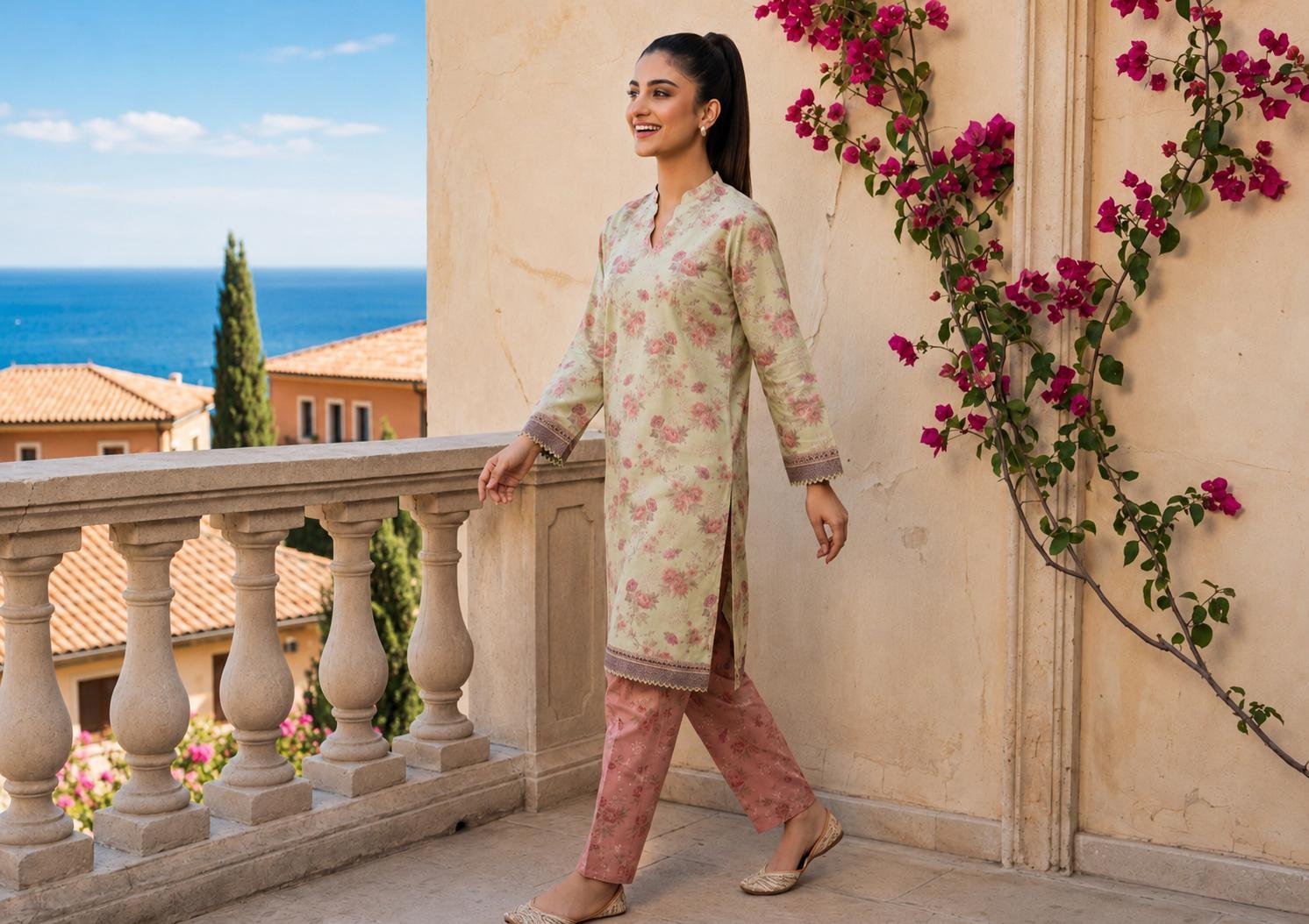 WhatsApp Image 2026-08-19 at 5.11.16 PMaffafas Pistachio Rose Lawn 2-Piece - Image 1