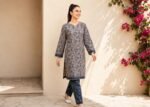 Taupe Slate Floral Lawn Suit