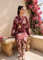 Maroon Blossom Contrast 2-Piece - Image 3