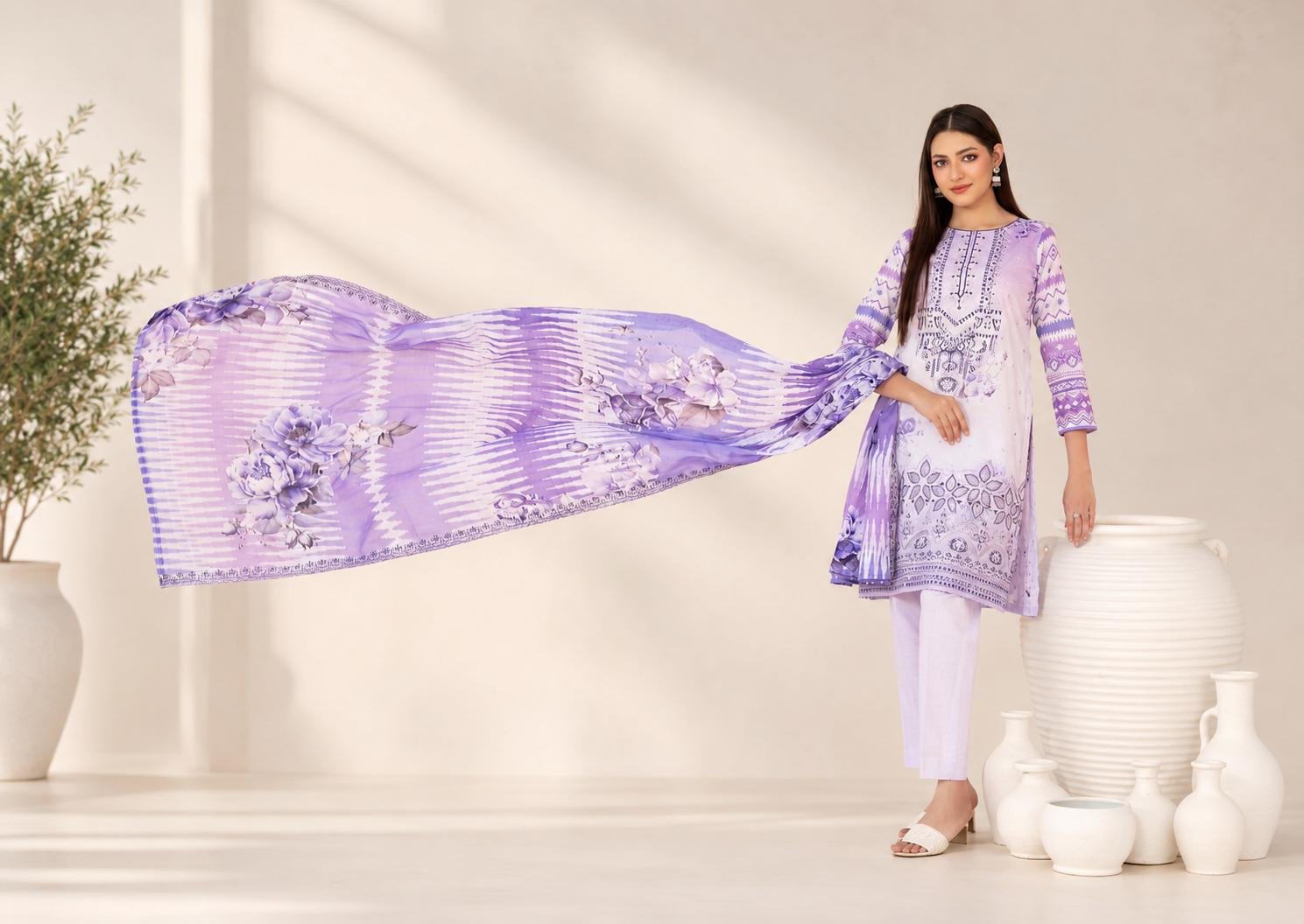 WhatsApp Image 2026-08-19 at 5.11.28 PMbcbcbccb Lilac Ombré Floral 3-Piece Suit - Image 1