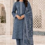 White & Blue Chunari Set