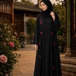 Black Embellished Sleeve Abaya