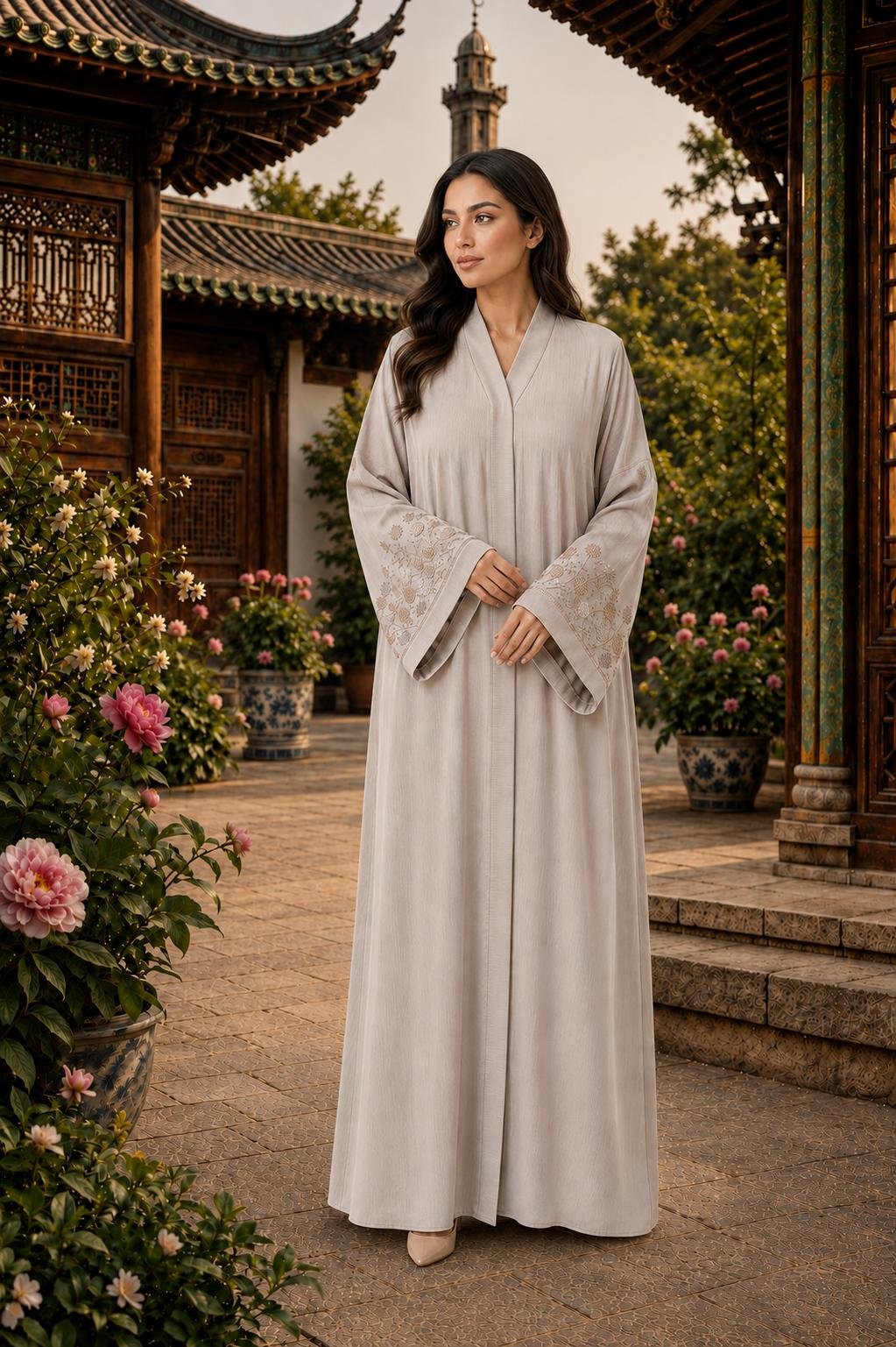 WhatsApp Image 2026-09-07 at 9.18.15 PM (2) Ivory Whisper Abaya - Image 1