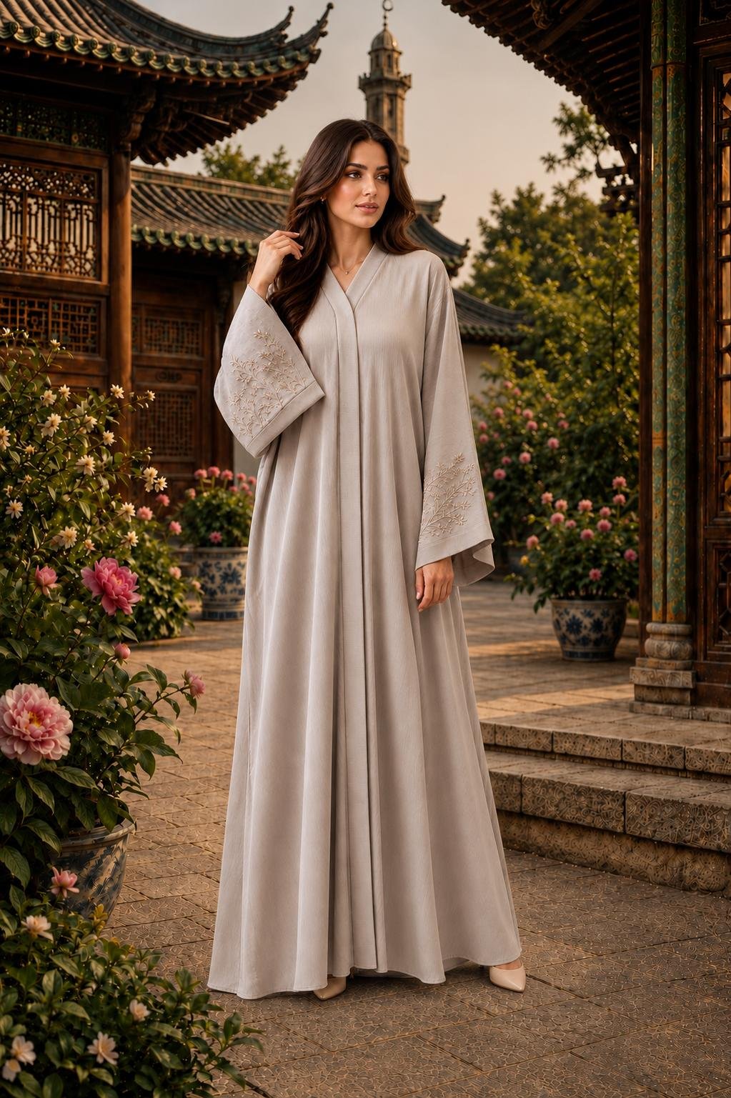 WhatsApp Image 2026-09-07 at 9.18.16 PM Ivory Serenity Abaya - Image 1