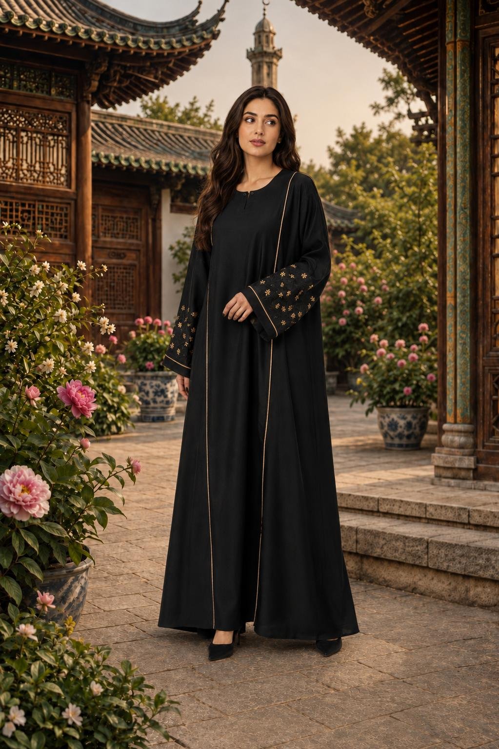 WhatsApp Image 2026-09-07 at 9.18.21 PM (3) Noir Pleat Abaya - Image 1