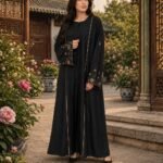 Black Satin Grace Abaya