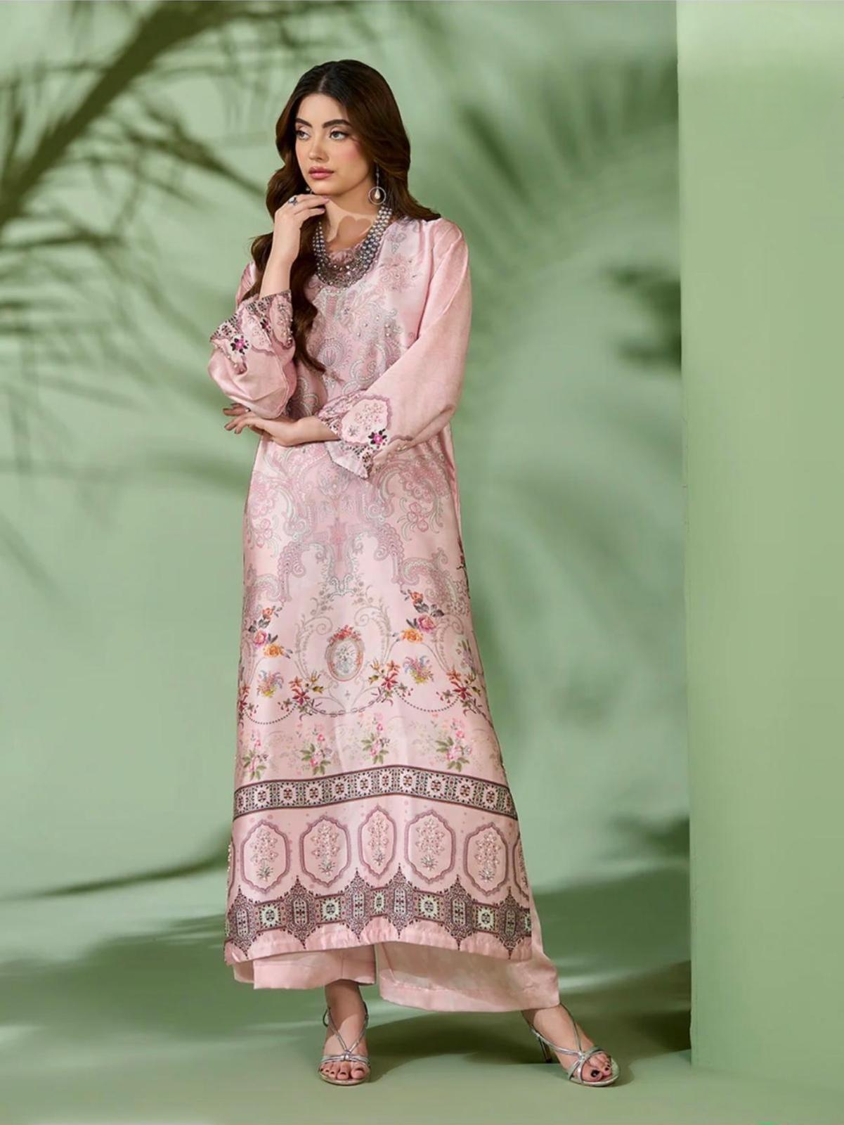 3-Photoroom Blush Rose Baroque Print 2 Piece Suit with Palazzo - Image 1