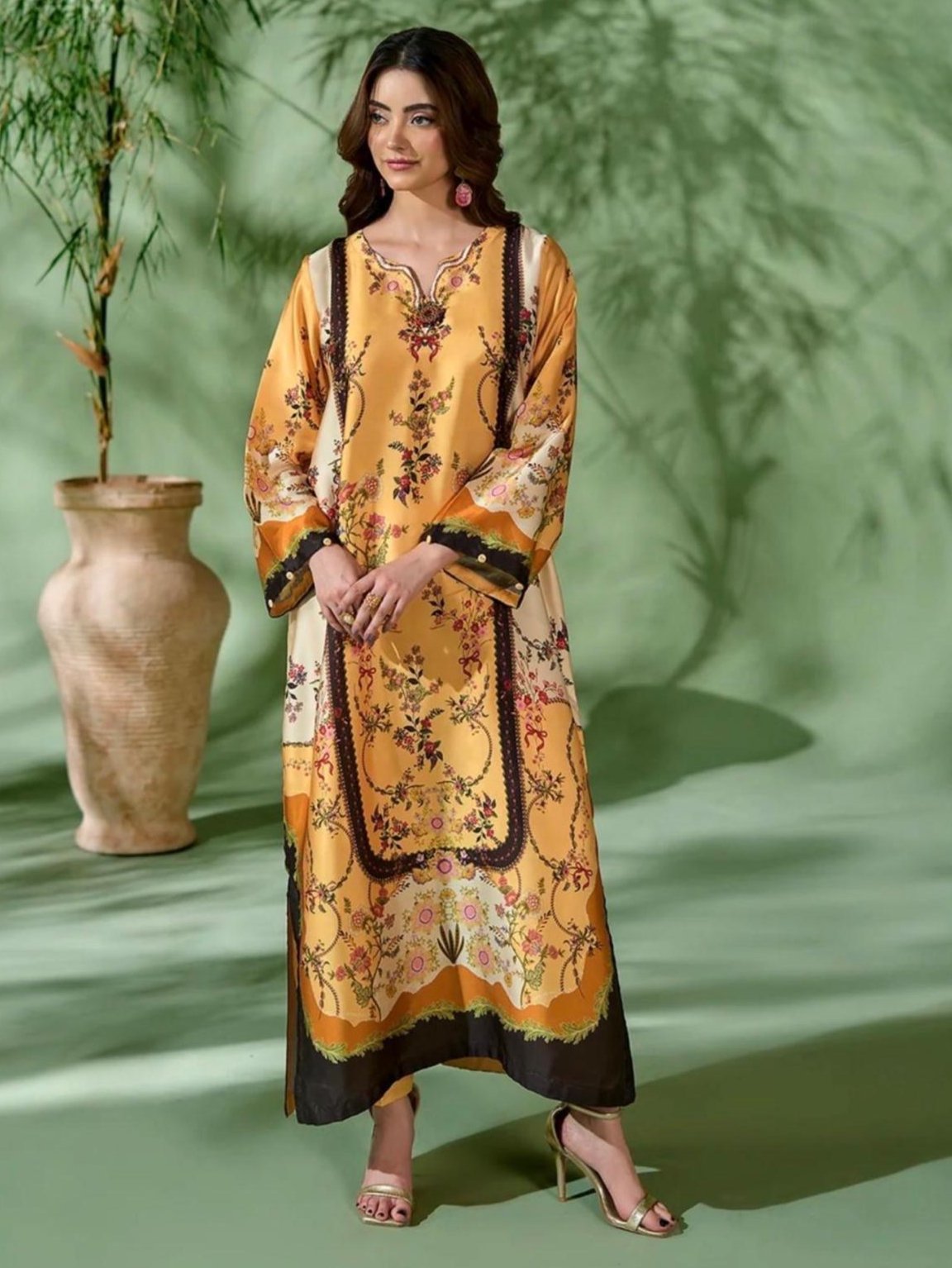 5-Photoroom (1) Marigold Floral Panel Print 2 Piece Suit - Image 1