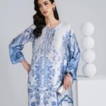 Allys Chérie Azur Éclat Silk Embellished Kaftan