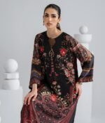 Allys Chérie Velours Rouge Silk Embellished Kaftan