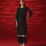 Allys Bottle Green Embroidered Velvet 2 Piece Suit – EA 34