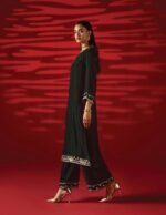 Allys Bottle Green Embroidered Velvet 2 Piece Suit – EA 34 - Image 2