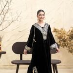 Black Mirror Work Velvet Kaftan Set