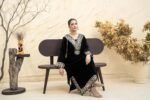 Black Mirror Work Velvet Kaftan Set - Image 2