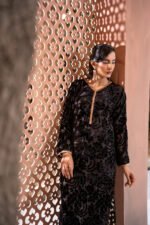 Palachi Black Embroidered Velvet 2 Piece Suit