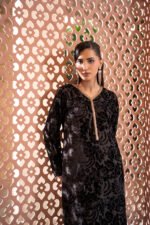 Palachi Black Embroidered Velvet 2 Piece Suit - Image 2