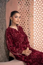 Palachi Maroon Embroidered Velvet 2 Piece Suit - Image 6